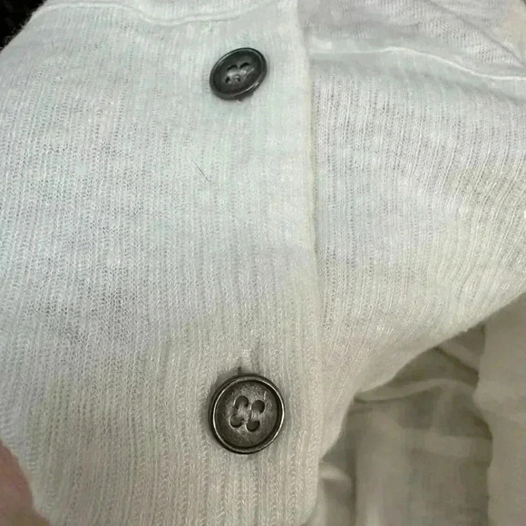 Eileen Fisher 100% Linen Button Front V-Neck Cardigan White Women's  Medium - Picture 11 of 14